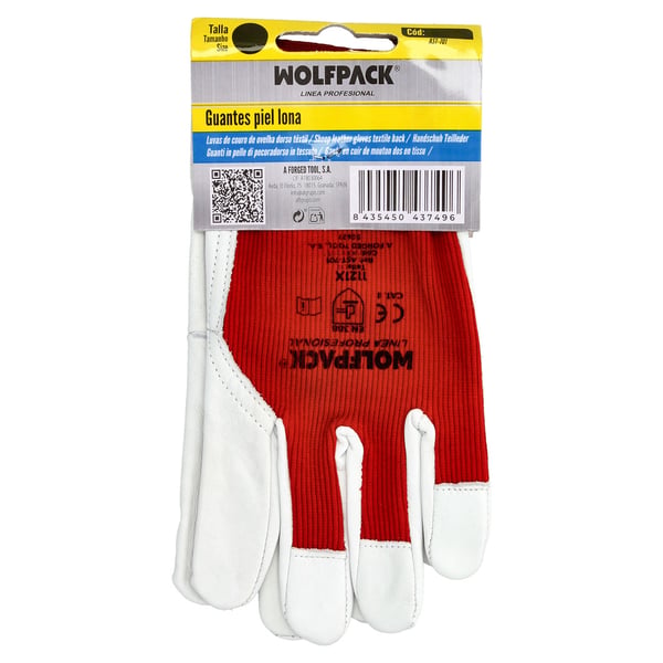 Wolfpack Guantes Piel / Lona Con Colgador 8'