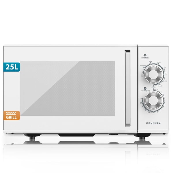 Miniatyrbillede 1 af 2: Grunkel MWG-25MG mikrobølgeovn Hvid Grill mikroovn Bordplade 25 L 900 W