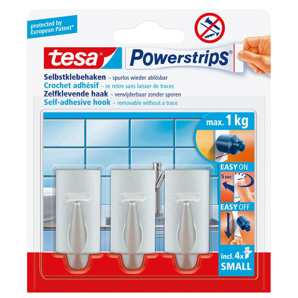 TESA 57544-00010 opbevaringskrog til hjemmet Universal krog Krom 3 stk
