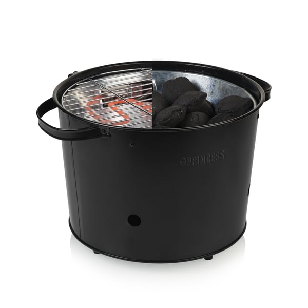 Princess 112240 Grill Cylinder Elektrisk + trækul Sort 1400 W