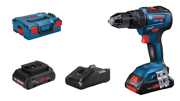 Miniatyrbillede 1 af 4: Bosch GSB 18V-55 PROFESSIONAL 1800 rpm Nøglefri 1,1 kg Sort, Blå, Rød