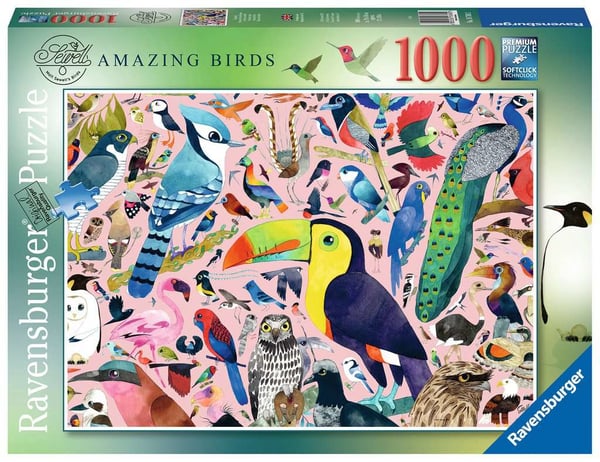 Miniatyrbild 1 av 2: Ravensburger Amazing Birds Pussel 1000 styck Djurliv