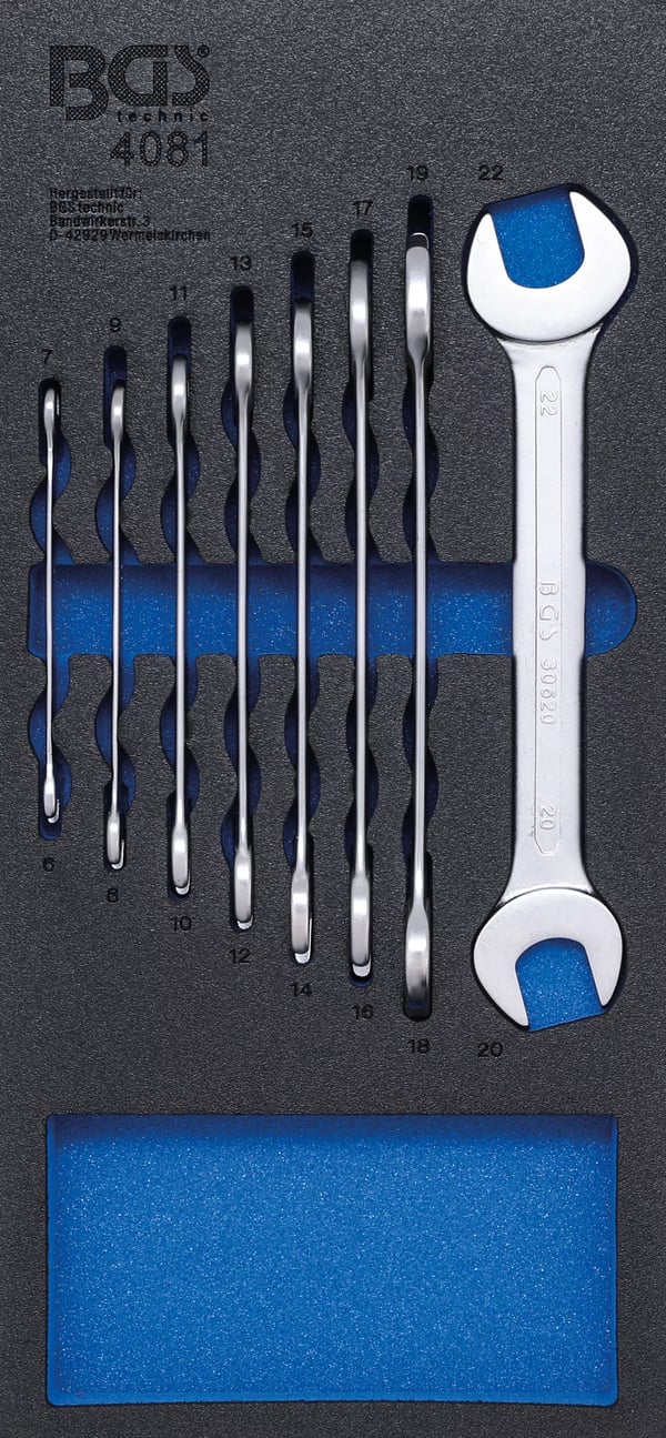 BGS technic Tool Tray 1/3: Double Open End Spanner Set