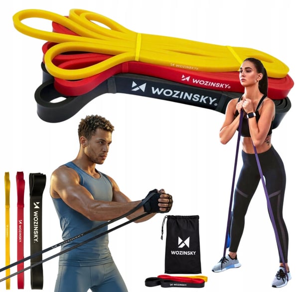 Wozinsky WGO-3 motionsbånd Latex Sort, Rød, Gul