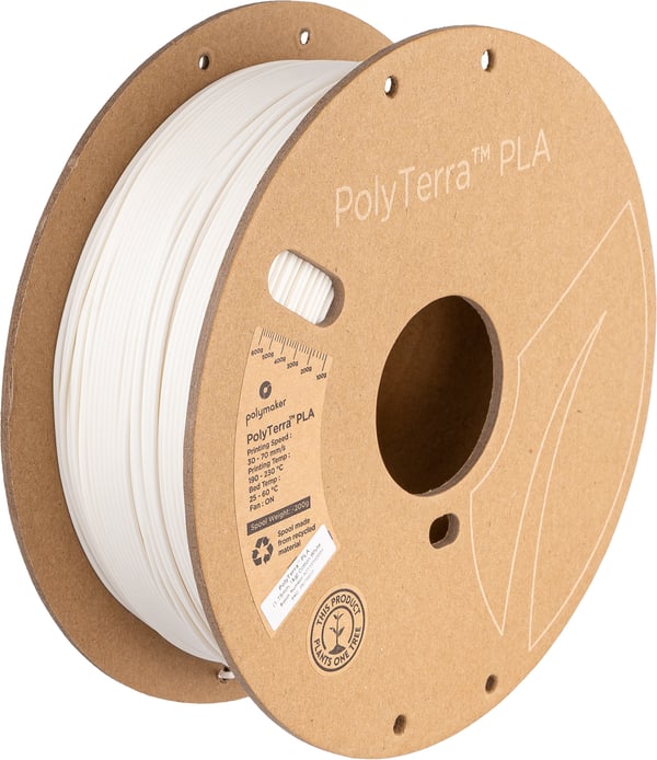 Polymaker PA04008 3D print materiale Polymælkesyre (PLA) Hvid 3 kg