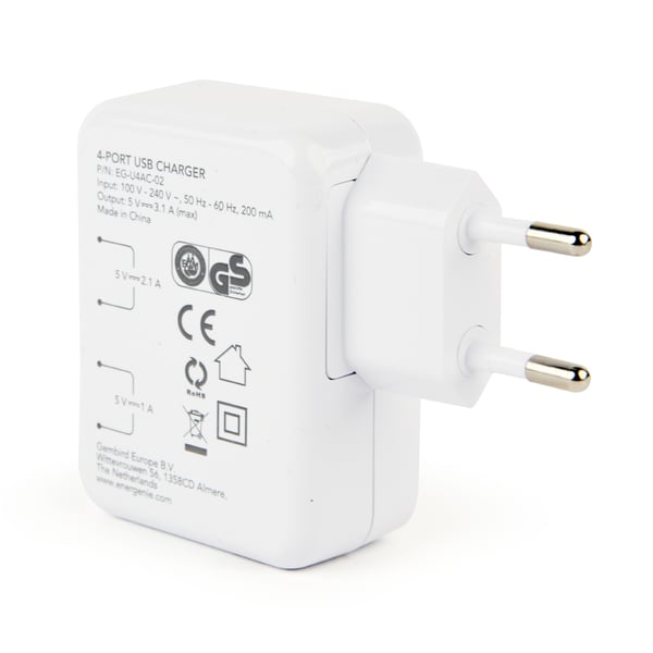 Miniatyrbild 6 av 7: EnerGenie EG-U4AC-02 mobilladdare Universal Vit AC inomhus