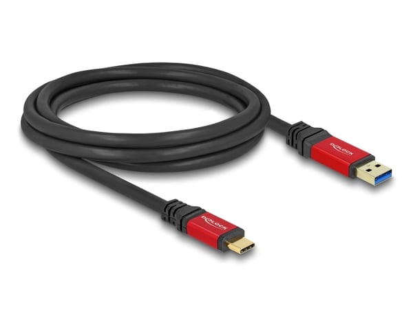 Miniatyrbild 1 av 2: Delock USB-kabel - 24-stifts USB-C (M) till USB Typ A (M)