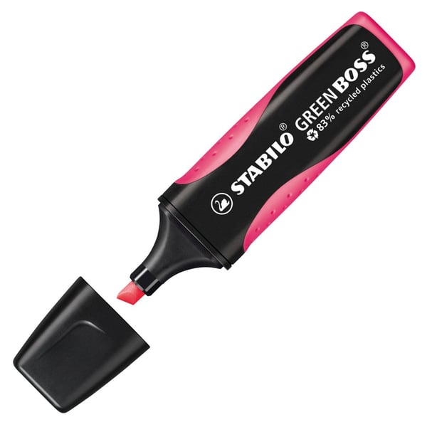 Miniatyrbillede 8 af 8: STABILO GREEN BOSS speedmarker 1 stk Mejselspids Lyserød