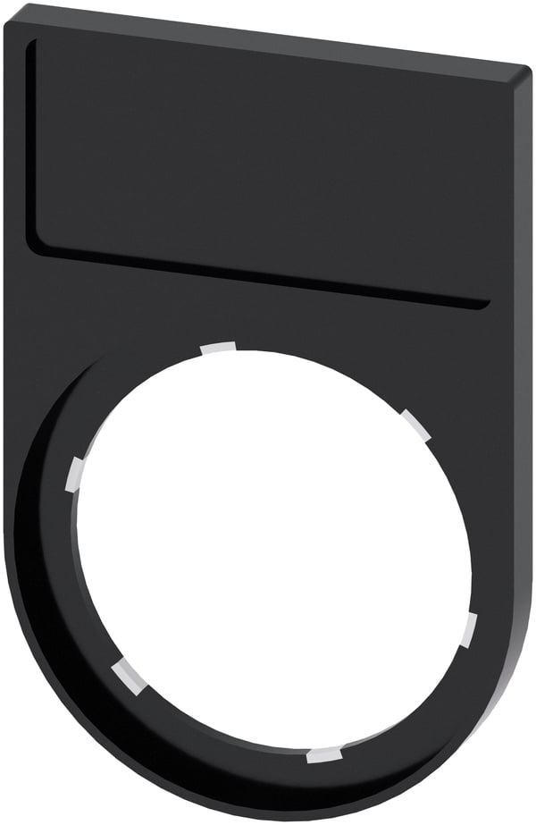 SIEMENS EP Etiketthållare, platt, nedtill rund, svart, för etikett 12,5 x 27 mm