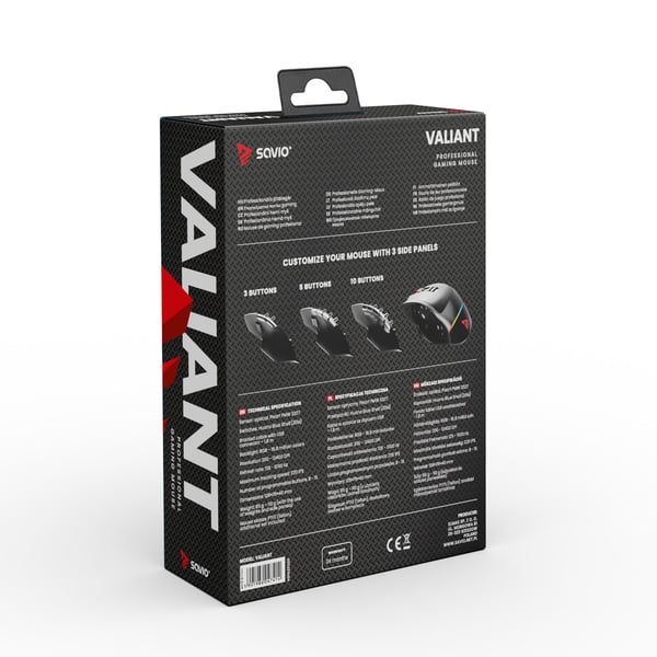 Pikkukuva 9 / 10: Savio Valiant gaming mouse RGB Musta