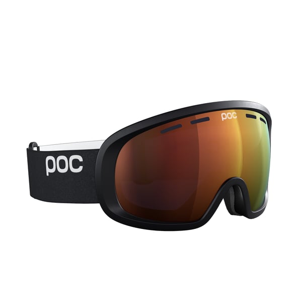 POC Fovea Mid talviurheilulasit Musta Unisex Oranssi Pyöreä linssi