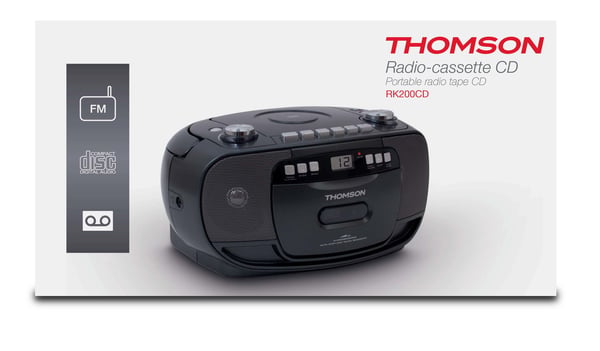 Thomson RK200CD Bärbart stereosystem Analog 2,4 W AM, FM Svart MP3-uppspelning