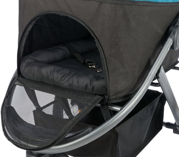 TRIXIE 28960 husdjursvagn 20 kg CAT, Hund Svart, Petrolfärgad Metall Polyester Hopfällbar