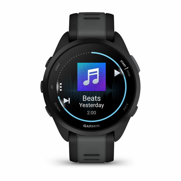 Garmin Forerunner 165 Music 3,05 cm (1.2") AMOLED 43 mm Digitaalinen 390 x 390 pikseliä Kosketusnäyttö Musta GPS (satelliitti)