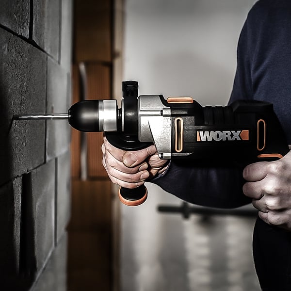 WORX WX318 bor 3000 rpm Nøglefri 2,4 kg Sort, Okker