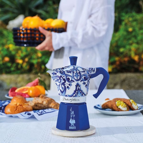 Miniatyrbillede 2 af 4: Bialetti Dolce&Gabbana Moka gryde Blå, Hvid