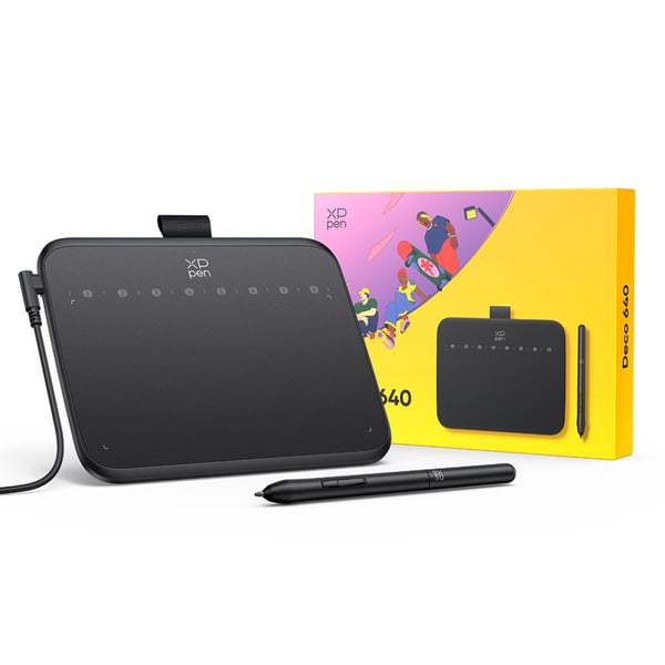 XPPen Deco 640 Drawing Pad tegneplade Sort 5080 lpi 160 x 90 mm USB