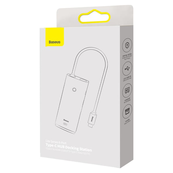 Pikkukuva 7 / 11: Baseus WKQX050001 keskitin USB Type-C 5000 Mbit/s Musta