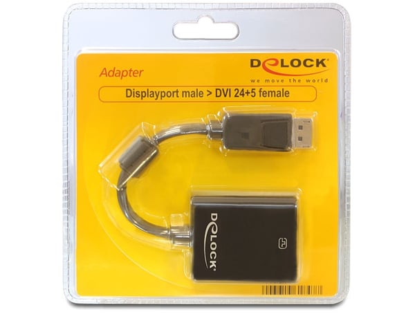 DeLOCK 61847 videokabel adapter 0,125 m DisplayPort DVI-I Sort