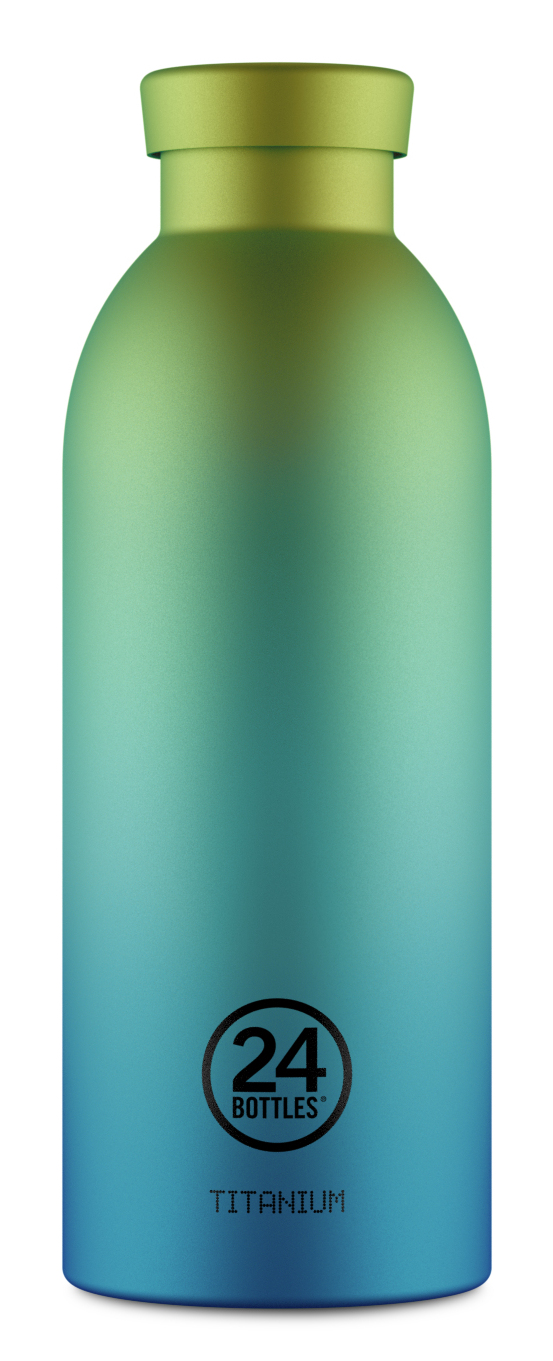 24Bottles Aura Dagligt forbrug 500 ml Titanium Blå, Lime, Transparent