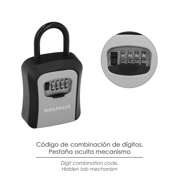 Pikkukuva 2 / 5: Wolfpack Caja De Seguridad Para Llaves Con Codigo Y Arco 175x95x40 Mm