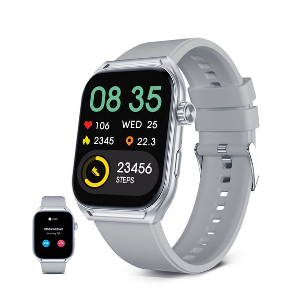 Ksix BXSW28B Smartwatch og sportsur 5,23 cm (2.06") AMOLED Digital 401 x 502 pixel Berøringsskærm Grå