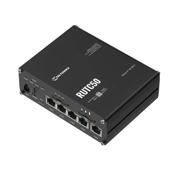 Miniatyrbillede 7 af 8: Teltonika RUTC50 trådløs router Gigabit Ethernet Dual-band (2,4 GHz / 5 GHz) 5G Sort