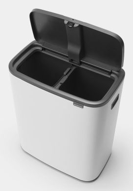 Miniatyrbillede 2 af 4: Brabantia Bo Touch Bin Rektangulær Stål Hvid
