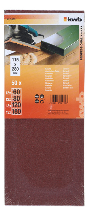 Miniatyrbillede 2 af 3: kwb 812999 tilbehør til slibemaskine 50 stk Slibeblad