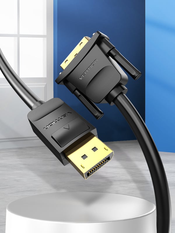 Miniatyrbillede 2 af 2: Vention HAFBH videokabel adapter 1 m DisplayPort DVI Sort