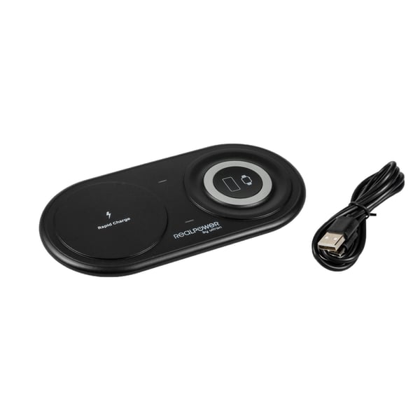 Miniatyrbillede 2 af 5: RealPower ChargeAIR Duo Smartphone, SmartWatch Sort USB Indendørs
