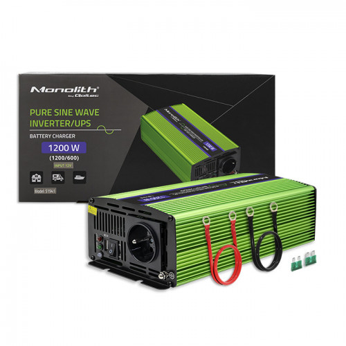 Qoltec Monolith strømadapter og vekselret Automatisk 1200 W Grøn