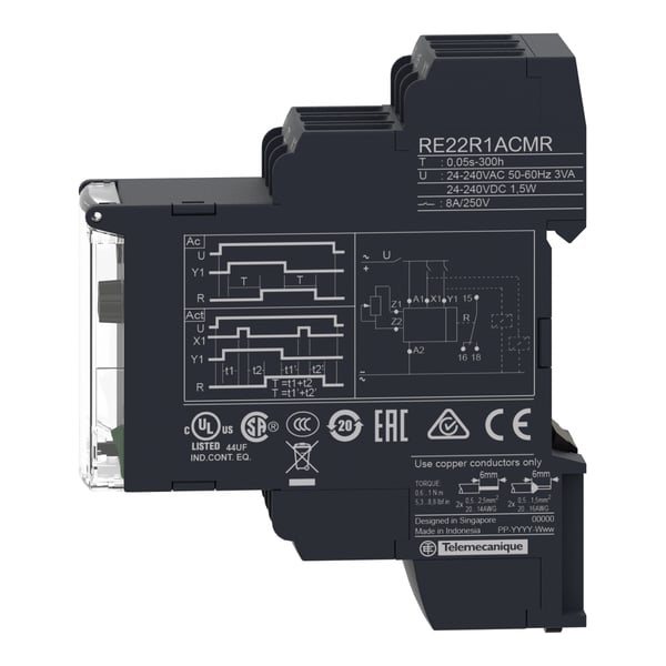 Miniatyrbillede 7 af 7: Schneider Electric RE22R1CMR elektronisk tæller Sort Daglig timer