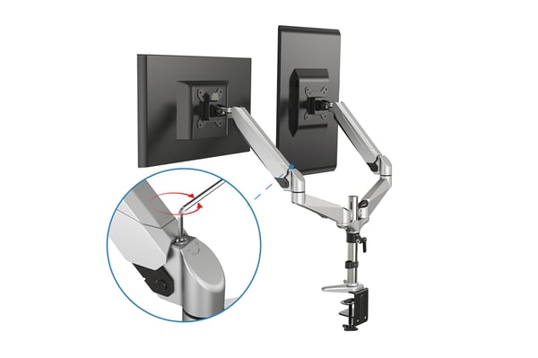 Digitus DA-90353 monitorin kiinnike ja jalusta 68,6 cm (27") Vastaanotto Musta, Hopea
