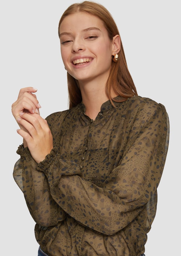 s.Oliver 2149904.78A2.38 skjorte & top Bluse Langærmet Polyester