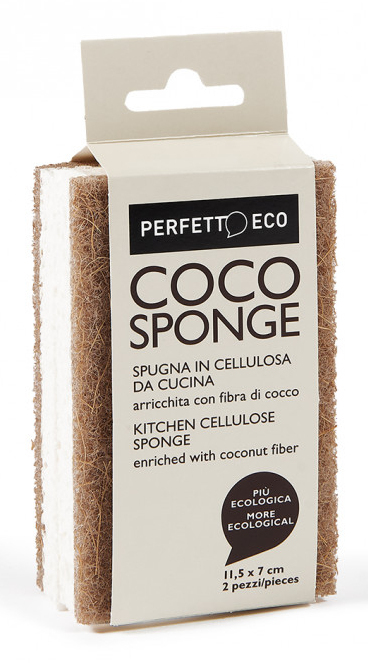 Miniatyrbillede 1 af 2: Perfetto 13960 svamp Rektangulær Cellulose, Kokosnød, Fiber Beige, Brun 2 stk