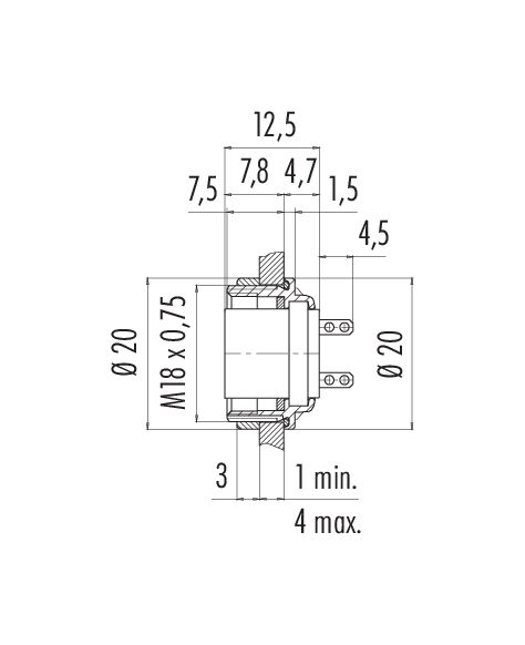 Miniatyrbillede 5 af 6: BINDER 09-0116-80-05 kabelsamler M16
