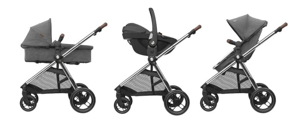 Maxi-Cosi Zelia 3 Luxe Tandem barnevogn 1 sæde(r) Sort, Grå, Sølv