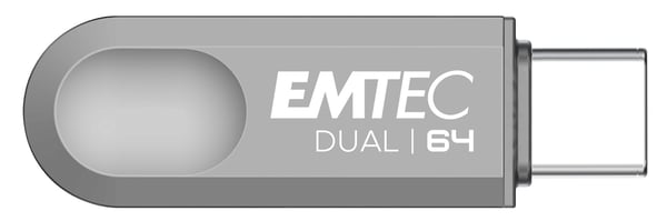 Emtec D280 Dual USB-sticka 64 GB USB Type-A / USB Type-C 3.2 Gen 1 (3.1 Gen 1) Silver