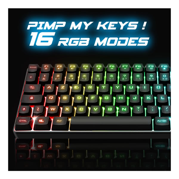 Spirit of Gamer CLA-EK70ES tangentbord Spela Trådlös RF + USB QWERTY Spansk Svart