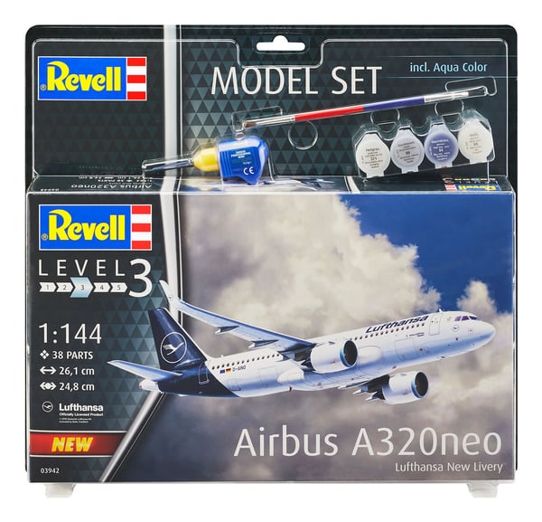Pikkukuva 2 / 6: Revell Airbus A320neo Lentokone Kokoamispakkaus 1:144