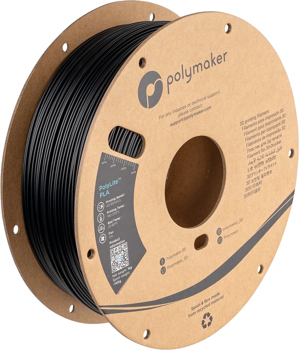 Miniatyrbillede 1 af 7: Polymaker PA02037 3D print materiale Polymælkesyre (PLA) Sort 3 kg