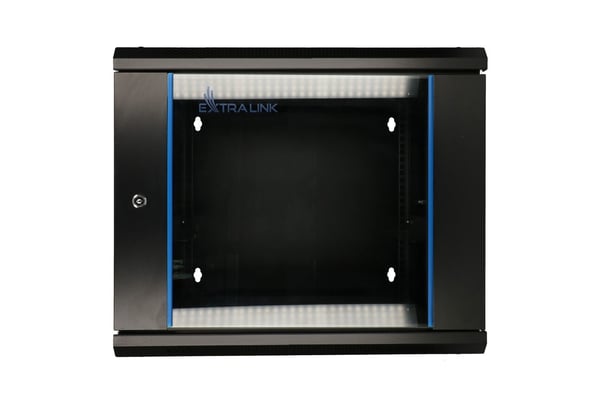 Extralink 6U 600X600 AZH WALL-MOUNTED RACKMOUNT CABINET SWING TYPE BLACK Väggmonterad rack Svart