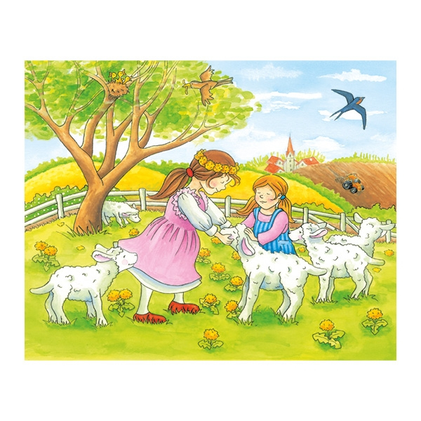 Goki 57839 Blok puslespil 12 stk Farm