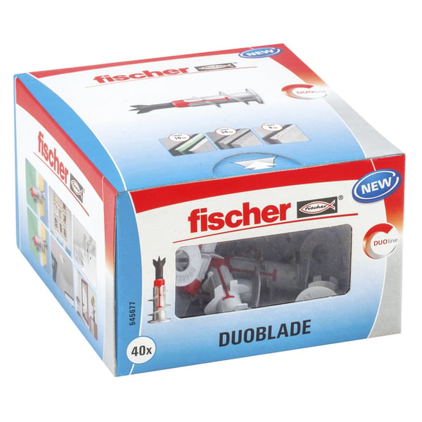 Miniatyrbillede 1 af 4: Fischer DUOBLADE 40 stk Skrue og vægstiksæt 44 mm
