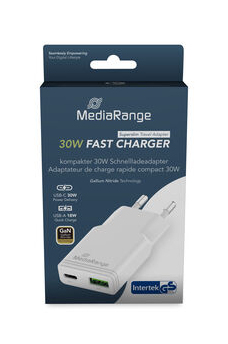 MediaRange MRMA125 mobilladdare Universal Vit AC Snabb laddning inomhus MediaRange MRMA125 mobilladdare Universal Vit AC Snabb laddning inomhus