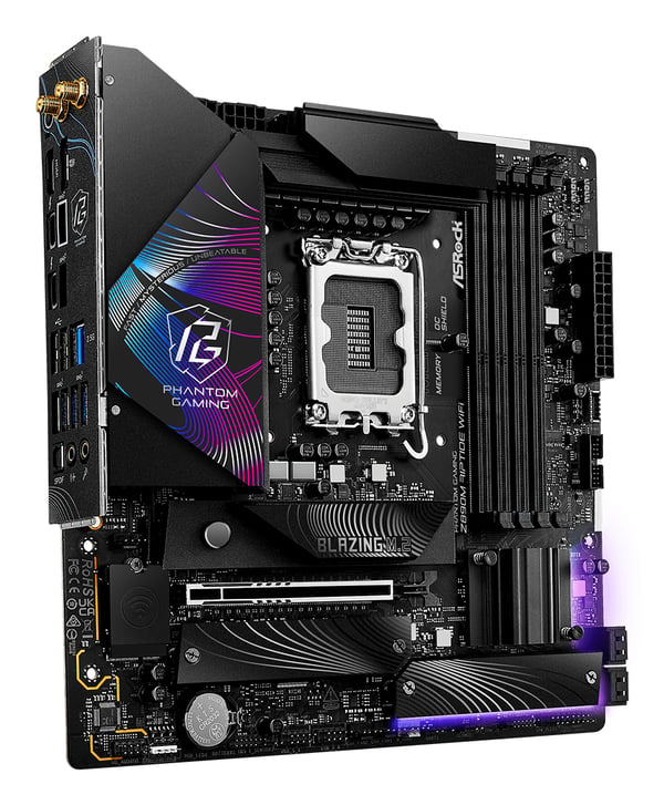 Miniatyrbillede 3 af 6: Asrock Phantom Gaming Z890M Riptide WiFi Intel Z890 LGA 1851 (Socket V1) micro ATX
