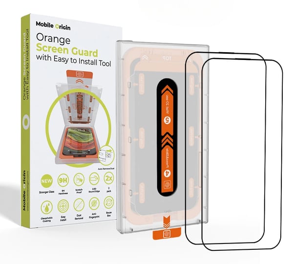 Pikkukuva 1 / 7: Mobile Origin Orange Screen Guard Kirkas näytönsuoja Apple 2 kpl