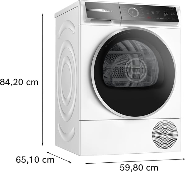 Bosch Serie 8 WQB246D0II tørretumbler Fritstående Front-læsning 9 kg Hvid