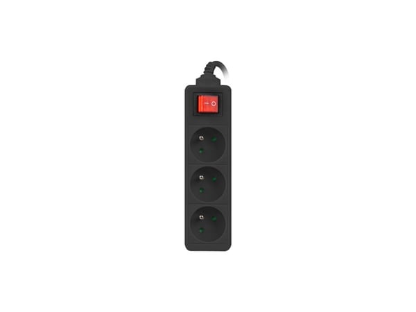 Miniatyrbillede 2 af 4: Lanberg PS1-03E-0150-BK stikdåse 1,5 m 3 AC stikkontakt(er) Indendørs Sort